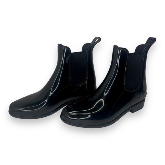 Lauren Ralph Lauren Women's Tally Rain Boots Size 6 Black PVC Chelsea Bootie - Picture 6 of 9